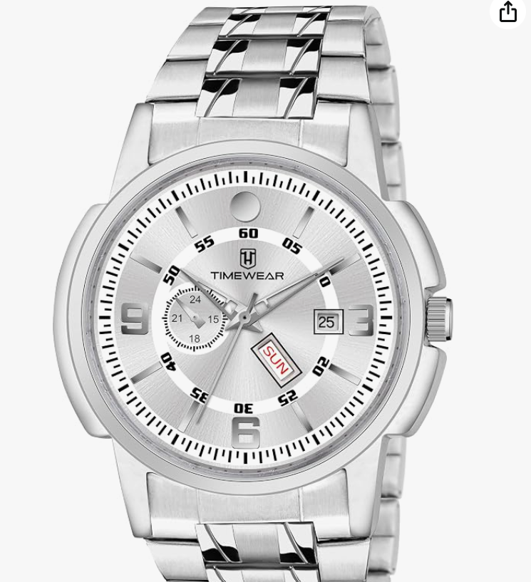 TIMEWEAR Analog, Day Date Functioning, Stainless Steel Chain Watch for Men