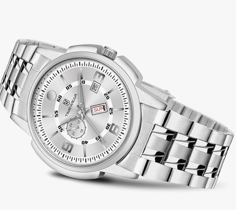 TIMEWEAR Analog, Day Date Functioning, Stainless Steel Chain Watch for Men - Image 3